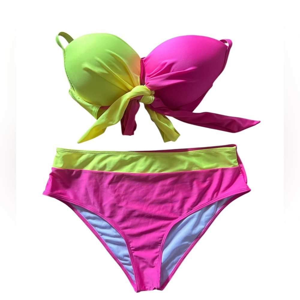 Adult  Swimwear Set in Pink and Yellow